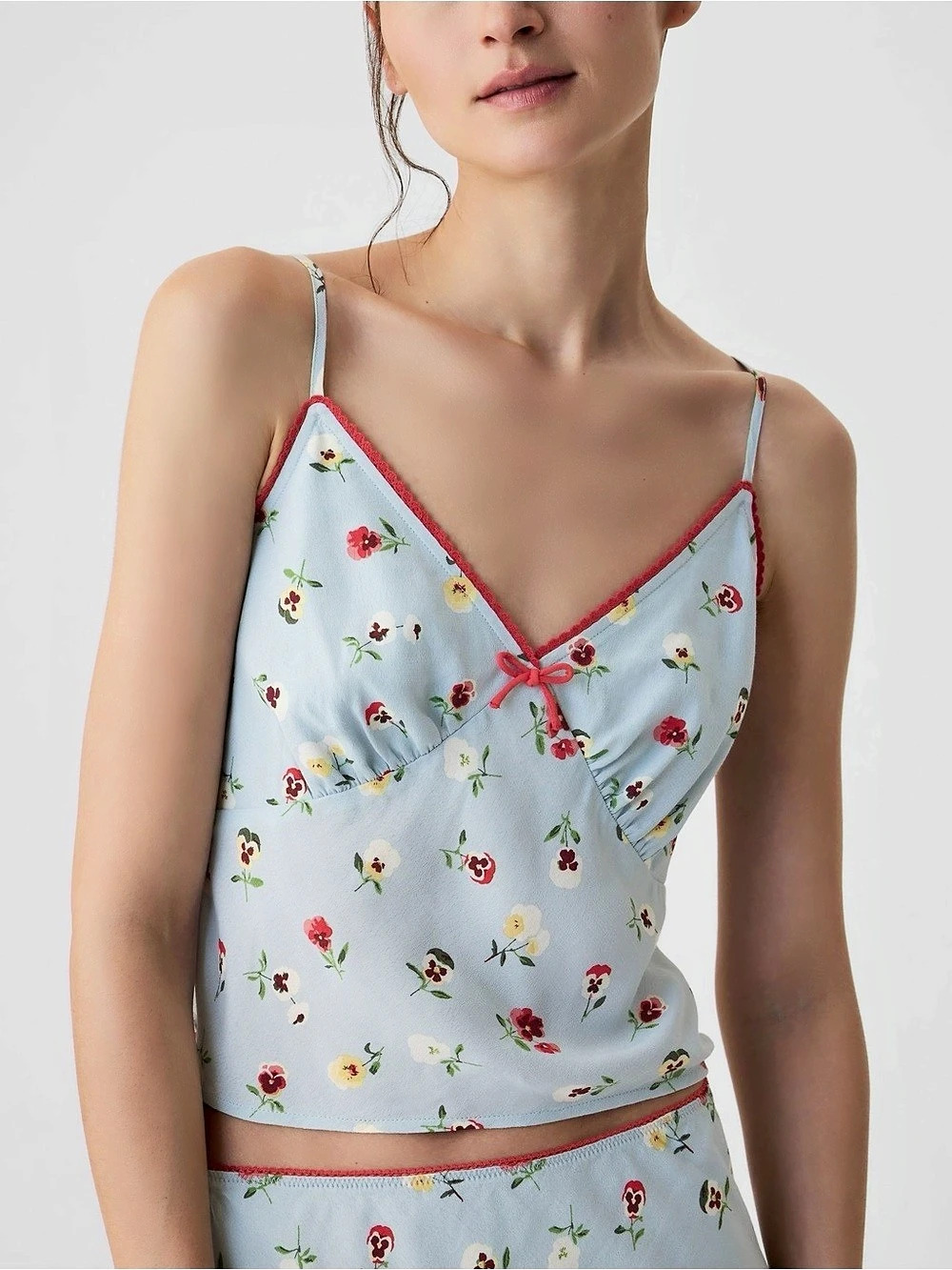 Gap x DÔEN Pansy Blue Floral Cami Top Large NWOT